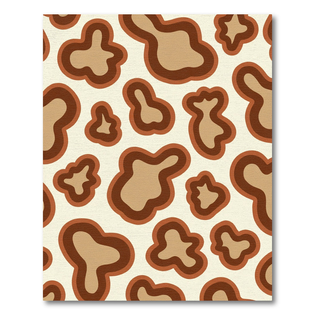 Retro Brown Amorphous Blobs Rug