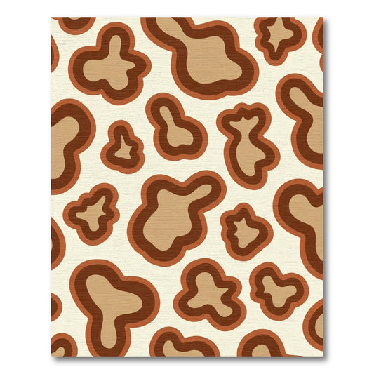 Retro Brown Amorphous Blobs Rug