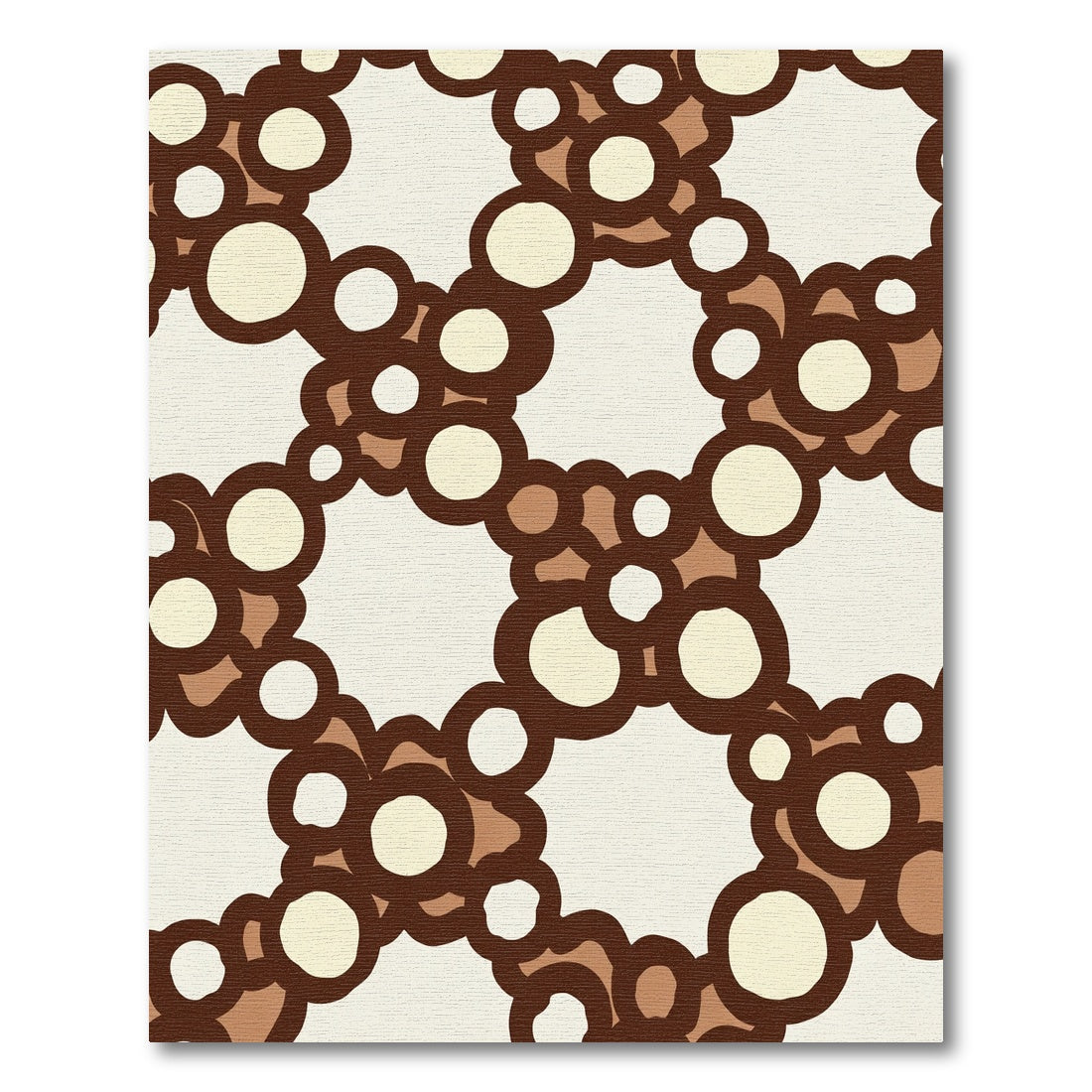 Brown Cream Bubbles Geometric Composition Rug