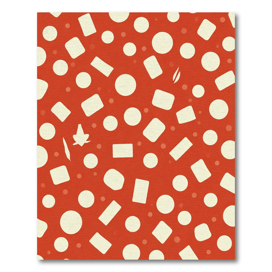 Red Cream Scattered Shapes Rug