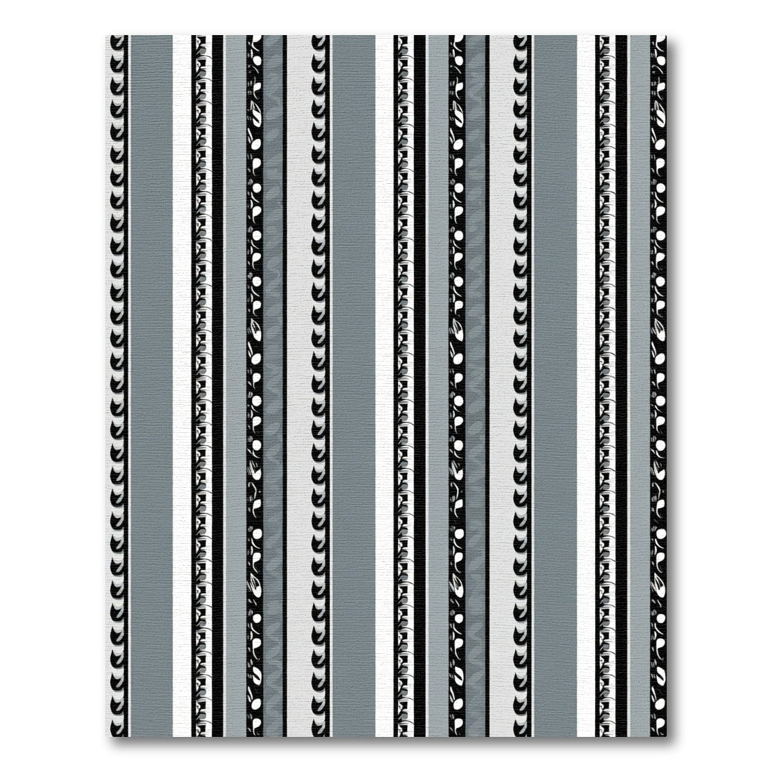 Monochromatic Striped Abstract Border Rug