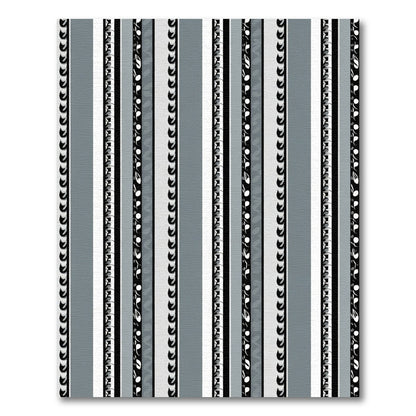 Monochromatic Striped Abstract Border Rug
