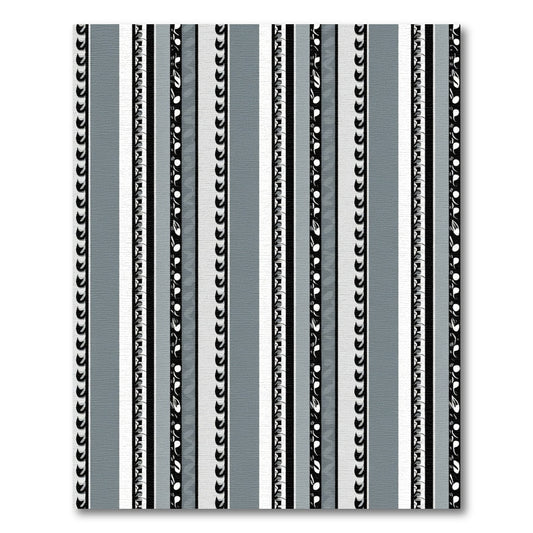 Monochromatic Striped Abstract Border Rug