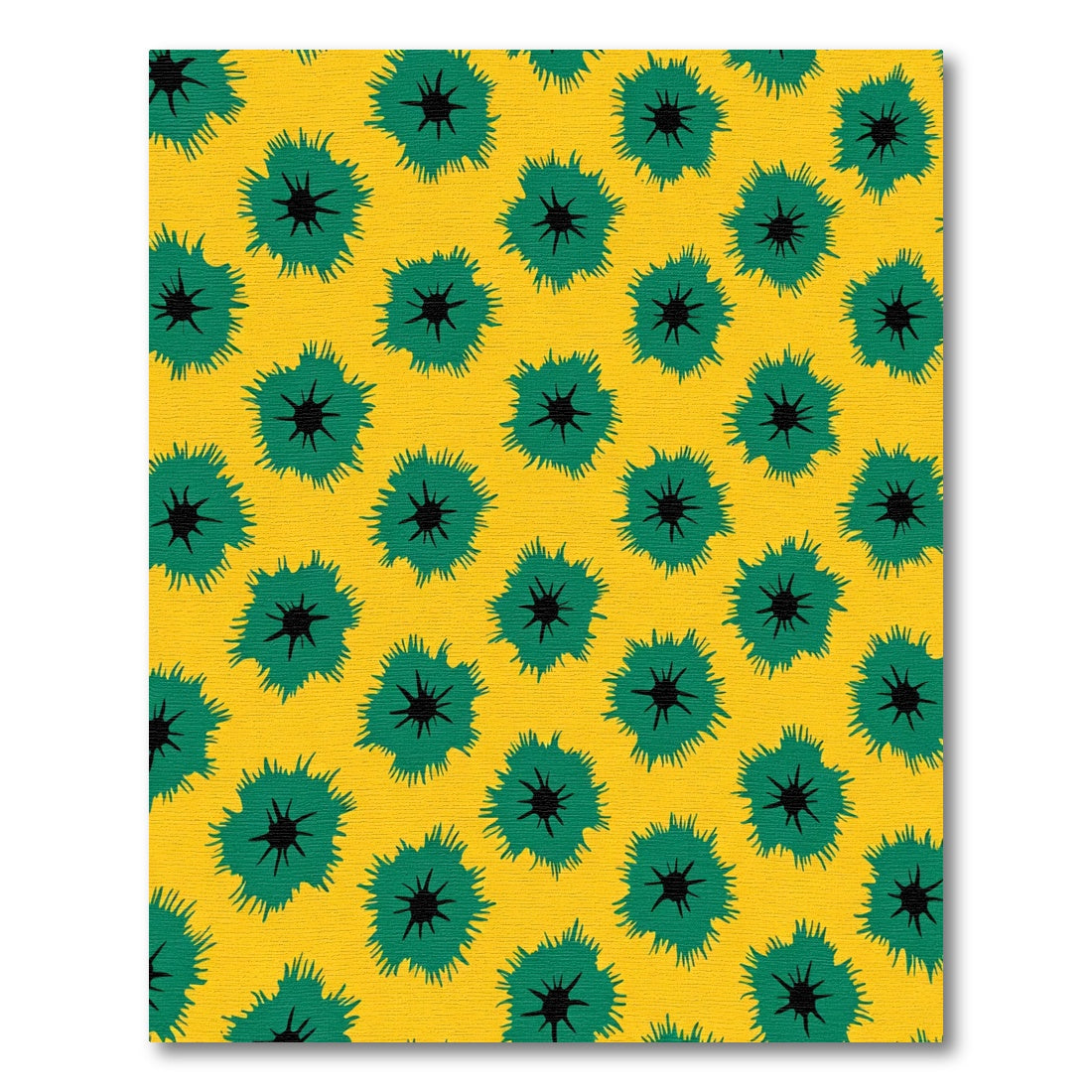 Golden Yellow Teal Starbursts Rug