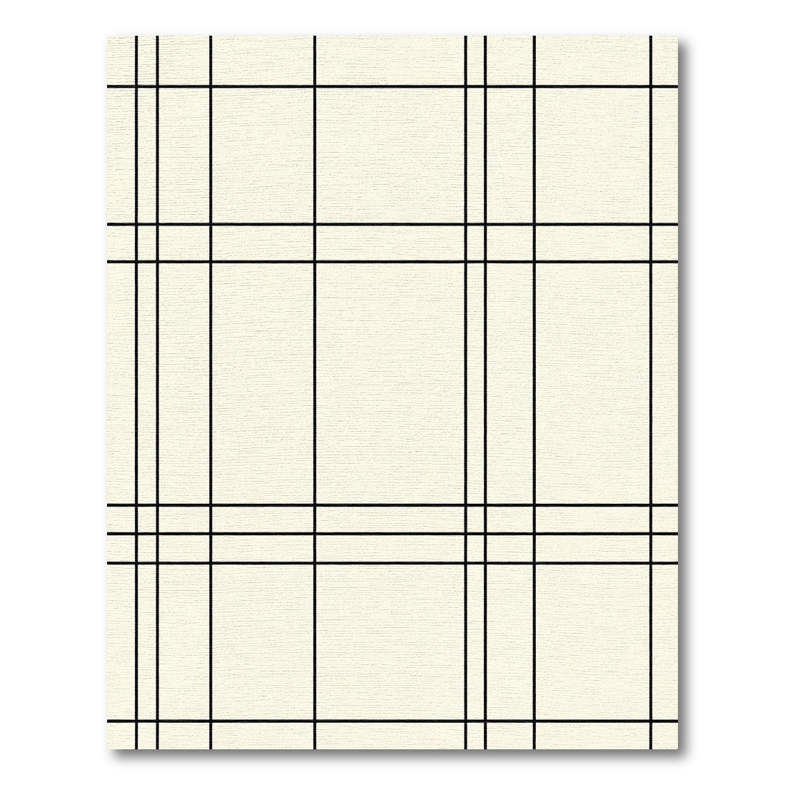 Minimalist Ivory Black Grid Rug