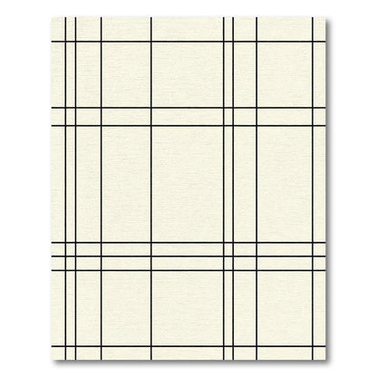 Minimalist Ivory Black Grid Rug
