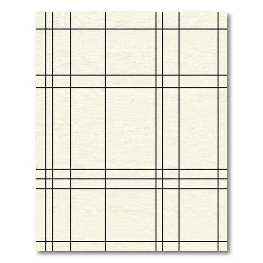 Minimalist Ivory Black Grid Rug