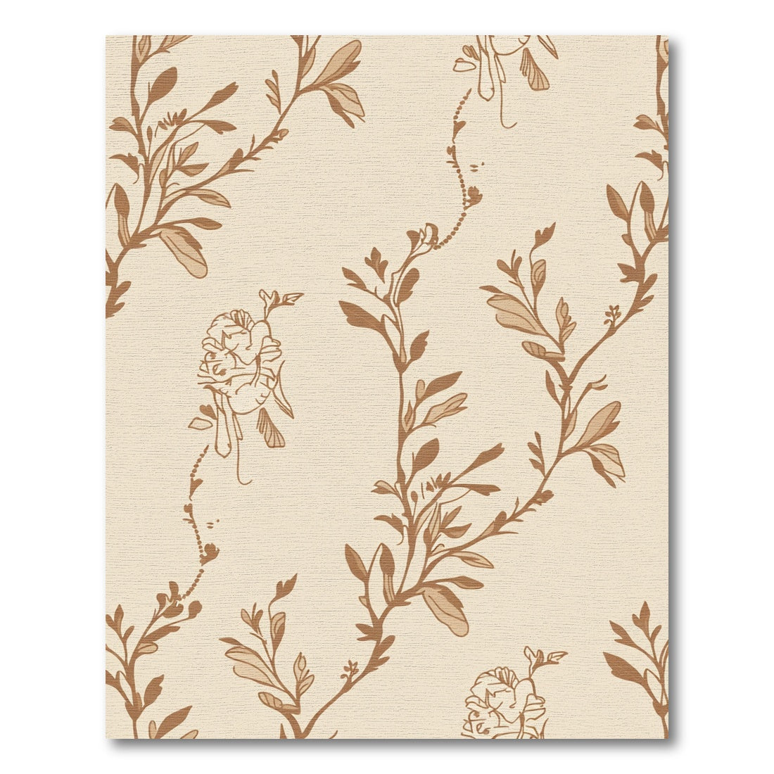Tender Brown Climbing Floral Vines Rug