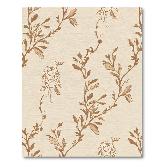 Tender Brown Climbing Floral Vines Rug