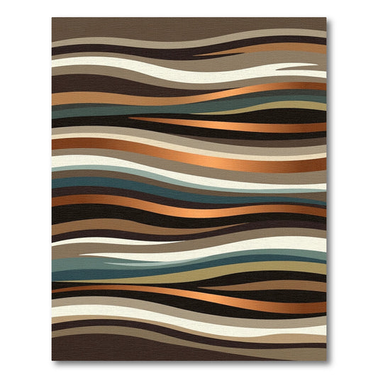 Earthy Tones Layered Wave Rug