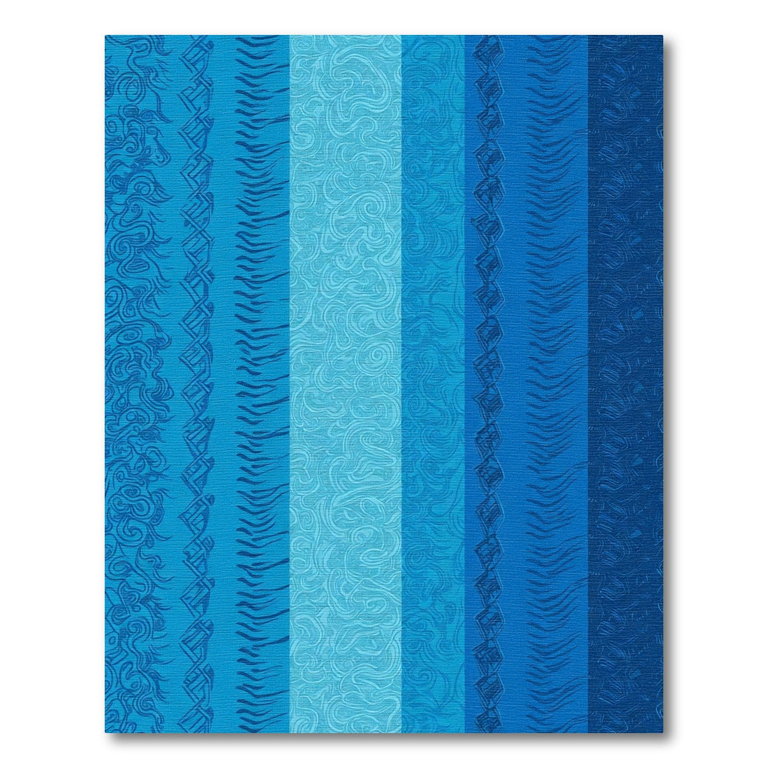 Deep Blue Abstract Stripe Rug