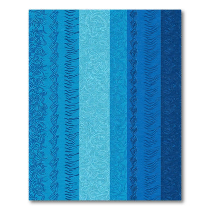 Deep Blue Abstract Stripe Rug