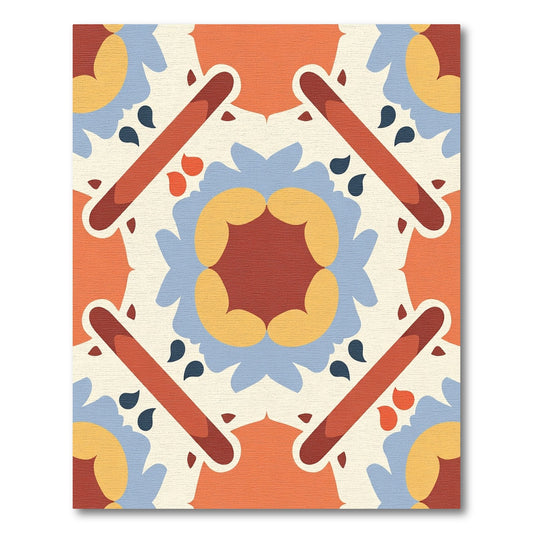Terra Cotta Symmetrical Floral Medallion Rug