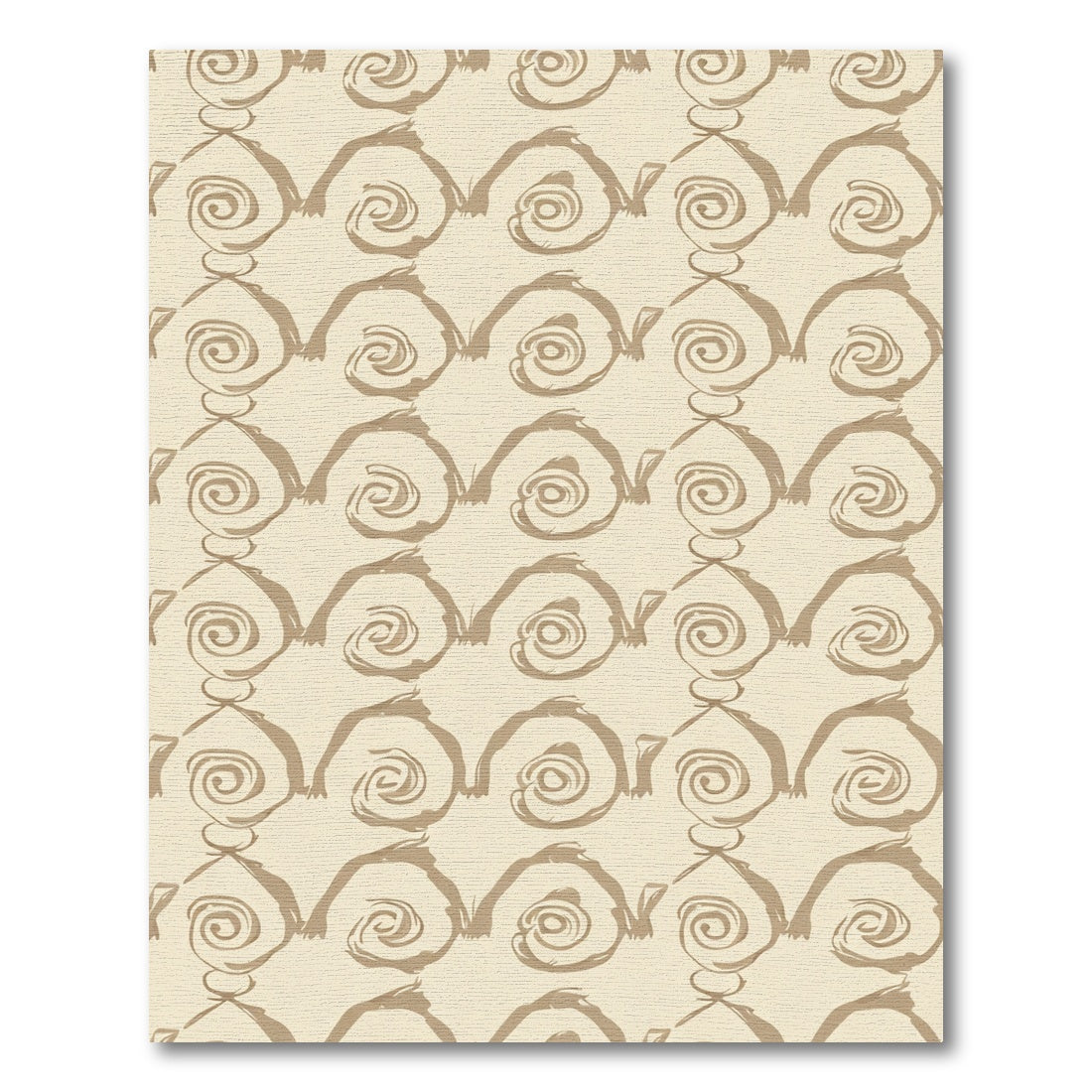 Earthy Tan Swirl Scroll Rug