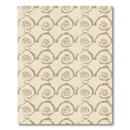 Earthy Tan Swirl Scroll Rug