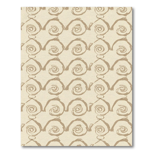 Earthy Tan Swirl Scroll Rug