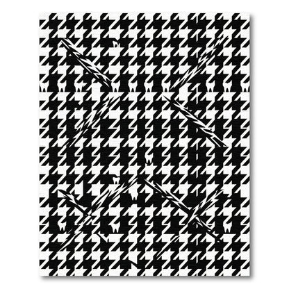 Abstract Black and White Houndstooth Tooth Rug