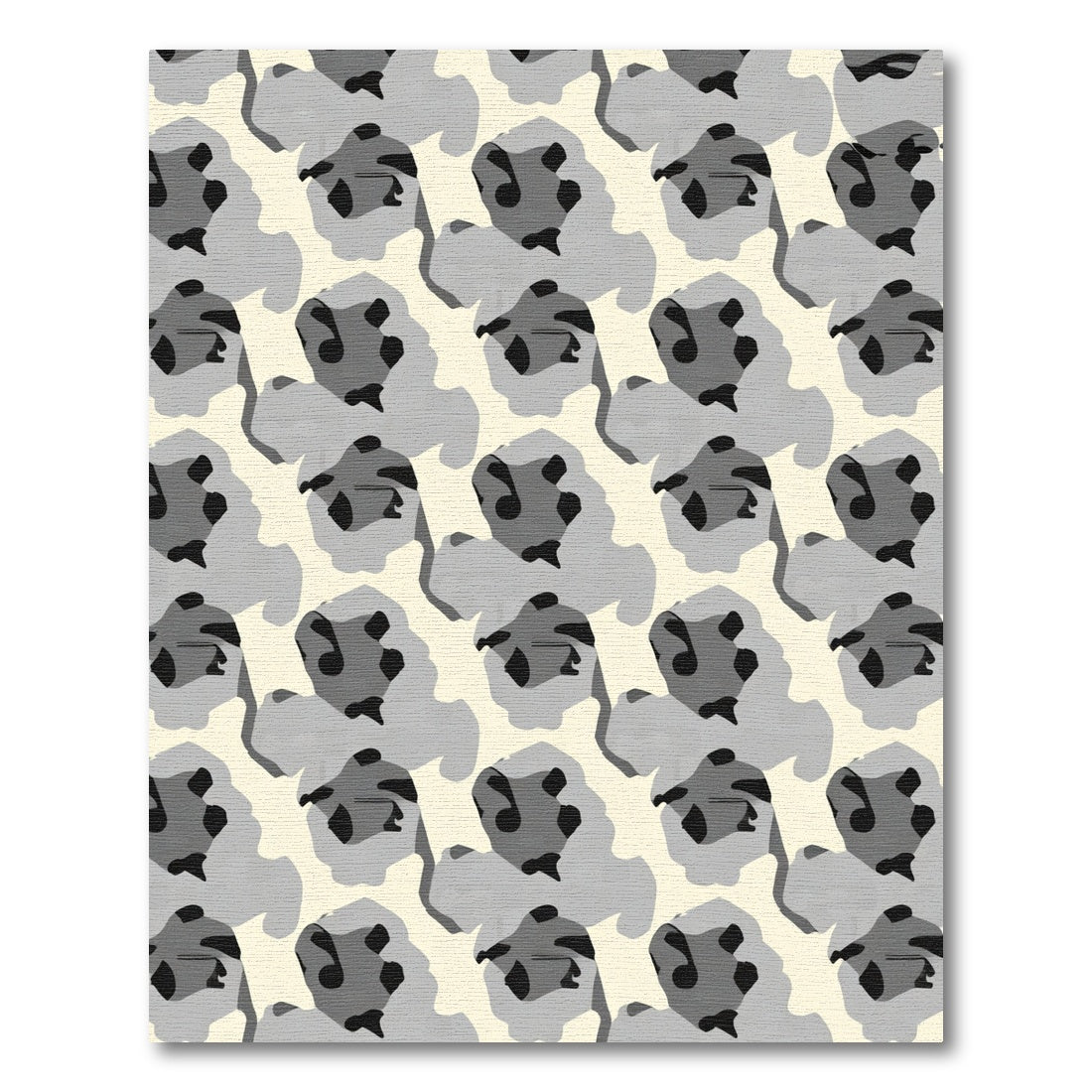 Abstract Light Gray Organic Shapes Rug