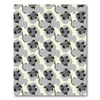 Abstract Light Gray Organic Shapes Rug
