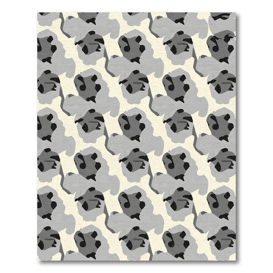 Abstract Light Gray Organic Shapes Rug