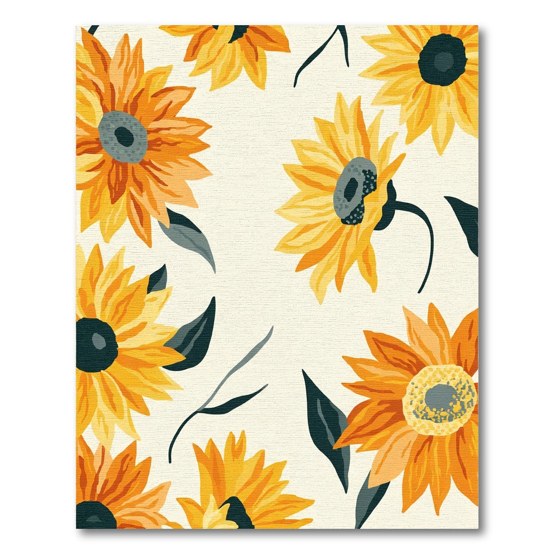 Golden Amber Sunflower Meadow Rug