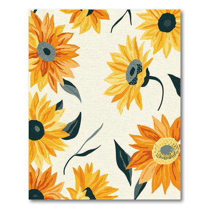 Golden Amber Sunflower Meadow Rug