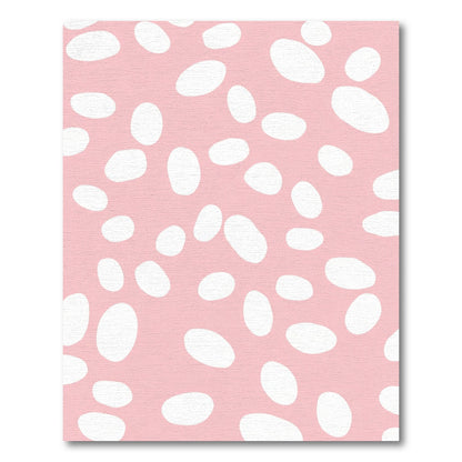 Soft Pink White Irregular Pebble Rug