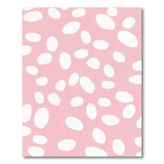 Soft Pink White Irregular Pebble Rug