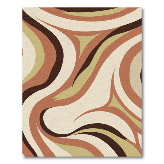 Earthy Swirl Abstract Wave Rug