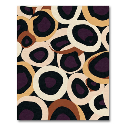 Abstract Earthy Tone Organic Circles Rug