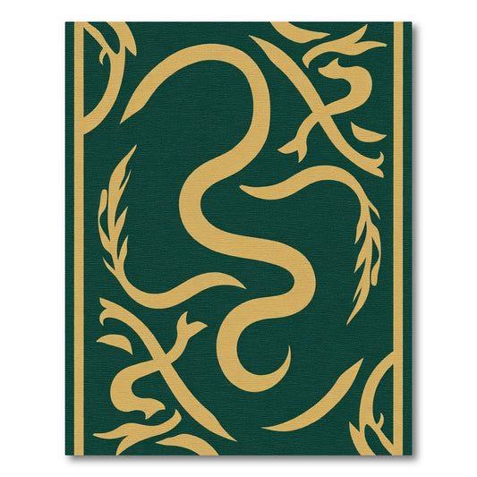 Deep Forest Gold Serpent Swirl Rug