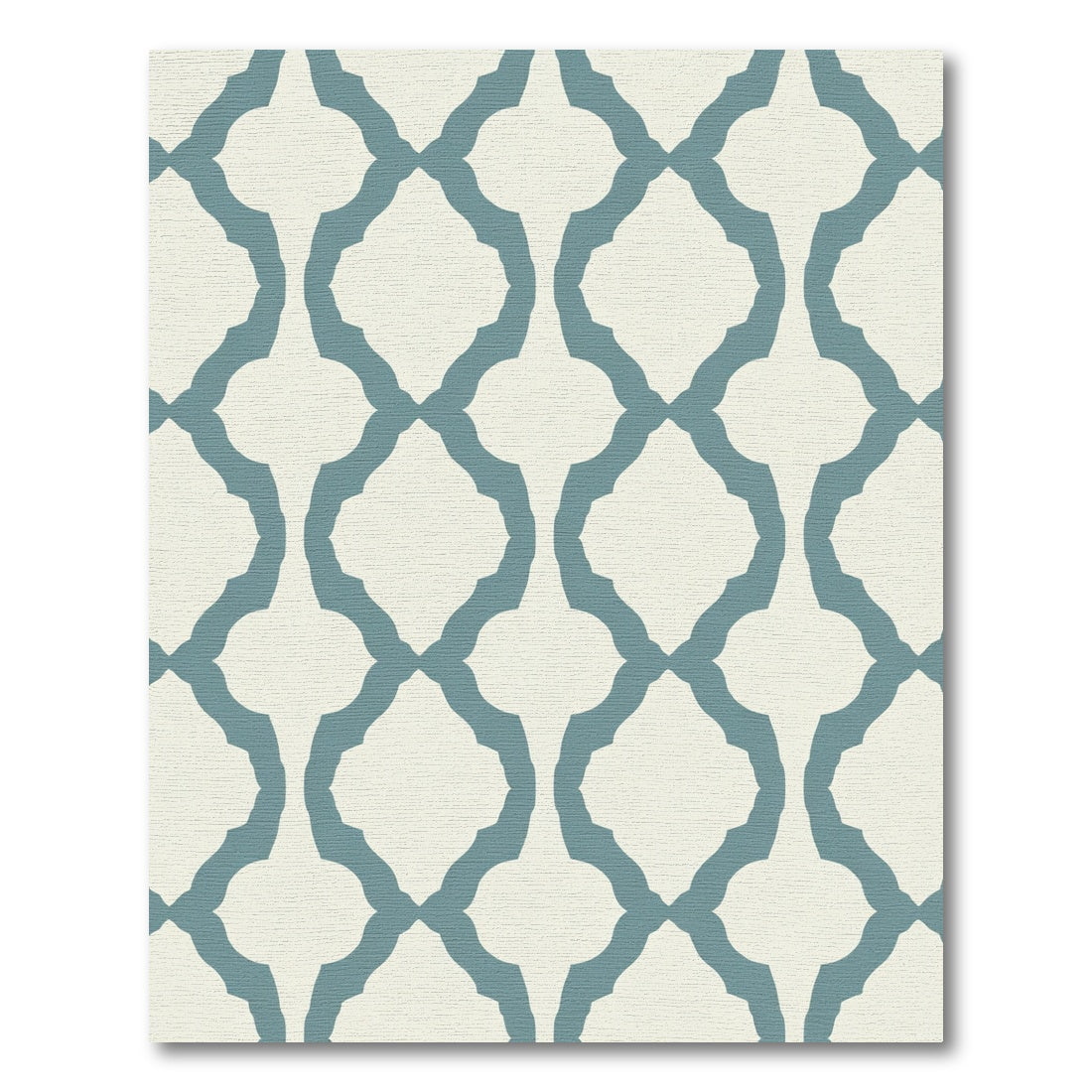 Classic Teal Quatrefoil Lattice Rug