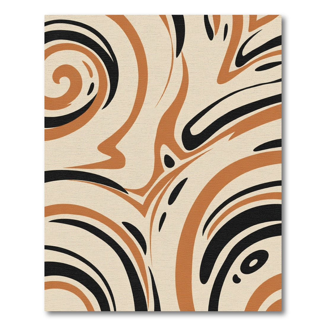 Abstract Swirl Dune Black Rug