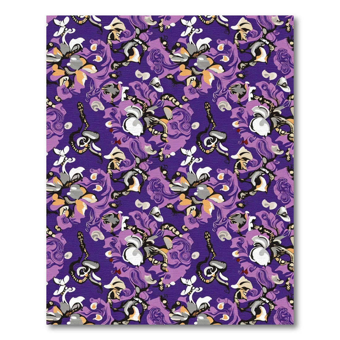 Orchid Purple Abstract Floral Swirl Rug