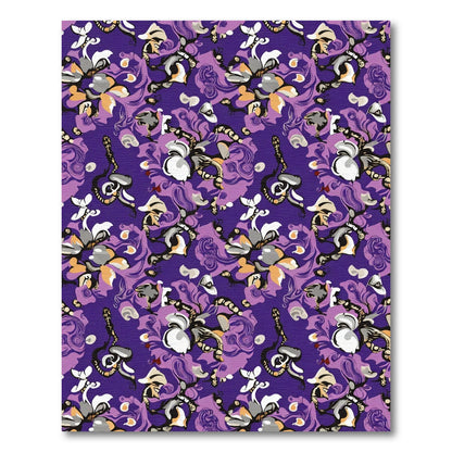 Orchid Purple Abstract Floral Swirl Rug