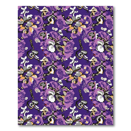Orchid Purple Abstract Floral Swirl Rug