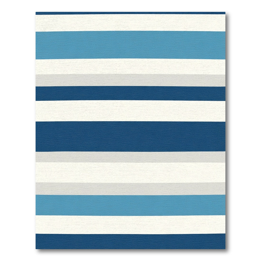 Cool Blues Classic Horizontal Stripe Rug