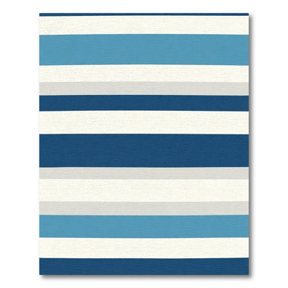 Cool Blues Classic Horizontal Stripe Rug