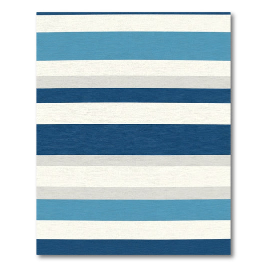 Cool Blues Classic Horizontal Stripe Rug