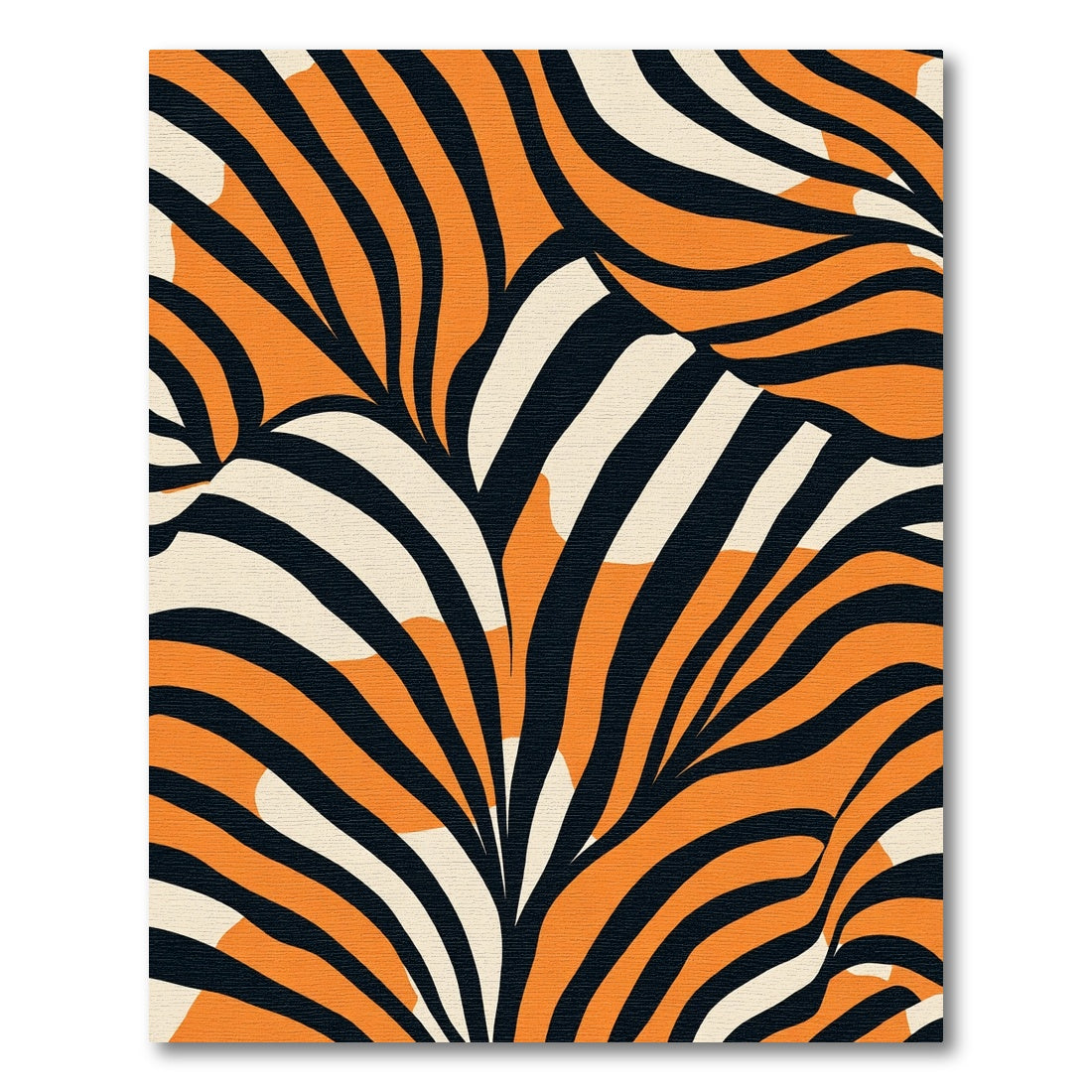 Retro Orange Black Cream Swirl Rug