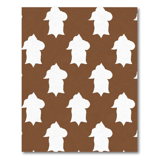 Brown White Abstract Flow Rug