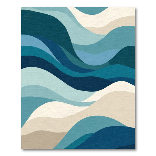 Ocean Waves Abstract Coastal Rug