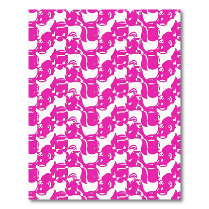 Vibrant Fuchsia Abstract Kettle Composition Rug