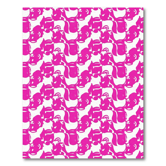 Vibrant Fuchsia Abstract Kettle Composition Rug