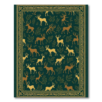 Golden Deer Forest Botanical Rug