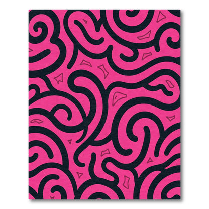 Bright Pink Swirl Ribbon Rug