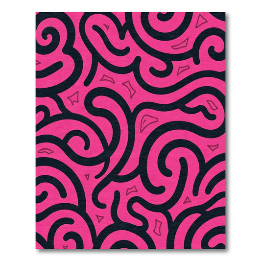 Bright Pink Swirl Ribbon Rug