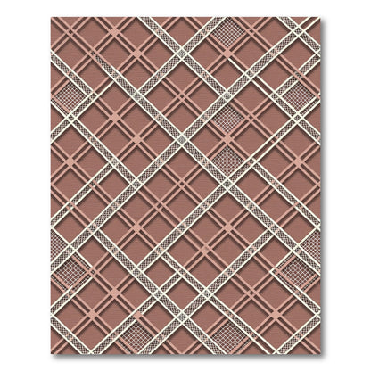 Sophisticated Taupe Geometric Lattice Weave Rug