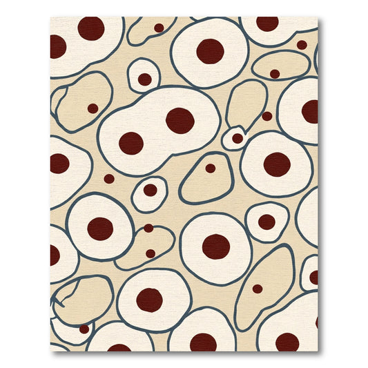 Cream Abstract Cell Clusters Rug