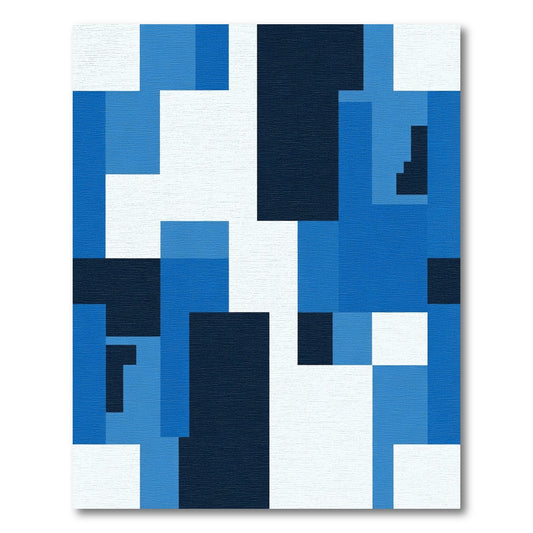 Shades Blue Geometric Abstraction Rug